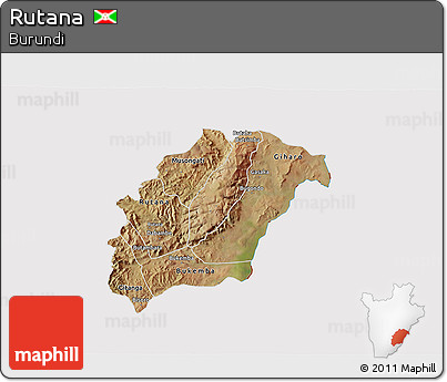 Satellite 3D Map of Rutana, cropped outside