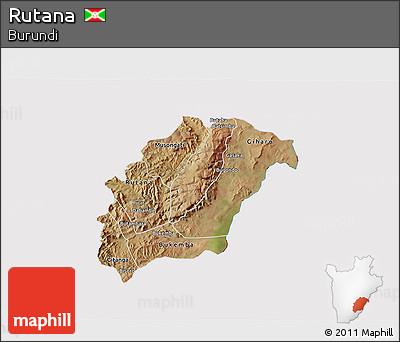 Satellite 3D Map of Rutana, cropped outside