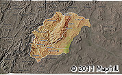 Satellite 3D Map of Rutana, darken, semi-desaturated
