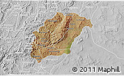 Satellite 3D Map of Rutana, lighten, desaturated
