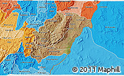 Satellite 3D Map of Rutana, political shades outside