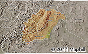 Satellite 3D Map of Rutana, semi-desaturated