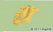 Savanna Style 3D Map of Rutana, single color outside