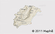 Shaded Relief 3D Map of Rutana, cropped outside