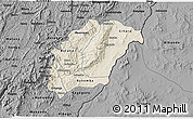 Shaded Relief 3D Map of Rutana, darken, desaturated