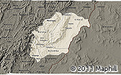 Shaded Relief 3D Map of Rutana, darken