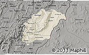 Shaded Relief 3D Map of Rutana, darken, semi-desaturated