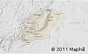 Shaded Relief 3D Map of Rutana, lighten, desaturated