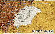 Shaded Relief 3D Map of Rutana, physical outside