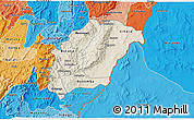 Shaded Relief 3D Map of Rutana, political shades outside