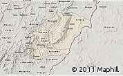Shaded Relief 3D Map of Rutana, semi-desaturated