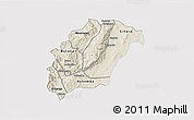 Shaded Relief 3D Map of Rutana, single color outside