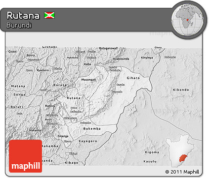 Silver Style 3D Map of Rutana