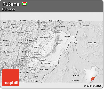 Silver Style 3D Map of Rutana
