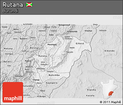 Silver Style 3D Map of Rutana