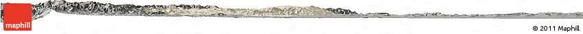 Shaded Relief Horizon Map of Rutana, darken, semi-desaturated