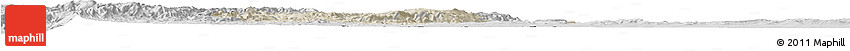 Shaded Relief Horizon Map of Rutana, desaturated