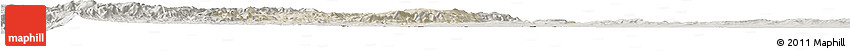 Shaded Relief Horizon Map of Rutana, semi-desaturated