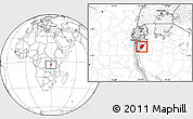 Blank Location Map of Rutana, highlighted country, within the entire country
