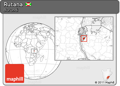 Blank Location Map of Rutana, highlighted country