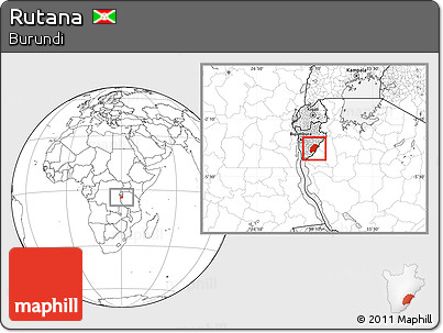 Blank Location Map of Rutana, highlighted country
