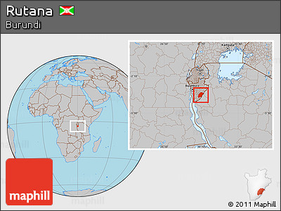Gray Location Map of Rutana