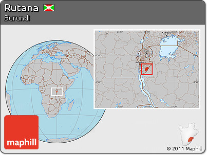Gray Location Map of Rutana