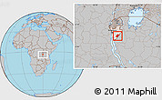 Gray Location Map of Rutana, highlighted country