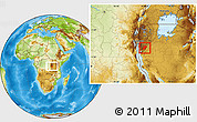 Physical Location Map of Rutana, within the entire country