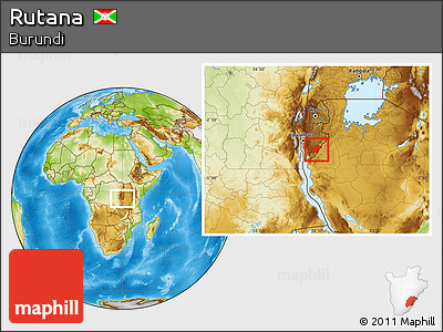 Physical Location Map of Rutana