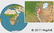 Satellite Location Map of Rutana, highlighted country