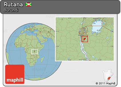 Savanna Style Location Map of Rutana