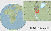 Savanna Style Location Map of Rutana, hill shading