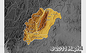 Physical Map of Rutana, darken, desaturated