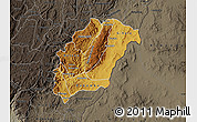Physical Map of Rutana, darken, semi-desaturated