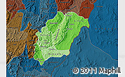 Political Shades Map of Rutana, darken