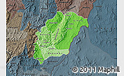 Political Shades Map of Rutana, darken, semi-desaturated