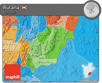 Political Shades Map of Rutana