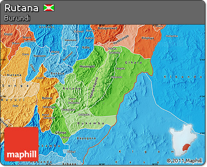 Political Shades Map of Rutana