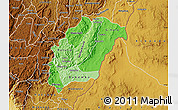 Political Shades Map of Rutana, physical outside