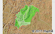 Political Shades Map of Rutana, satellite outside
