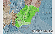 Political Shades Map of Rutana, semi-desaturated