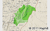 Political Shades Map of Rutana, shaded relief outside