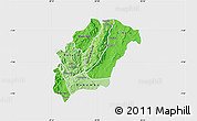Political Shades Map of Rutana, single color outside