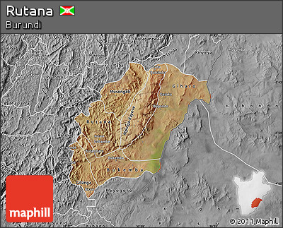 Satellite Map of Rutana, desaturated