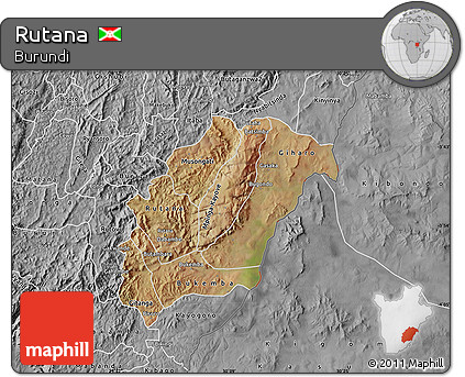 Satellite Map of Rutana, desaturated