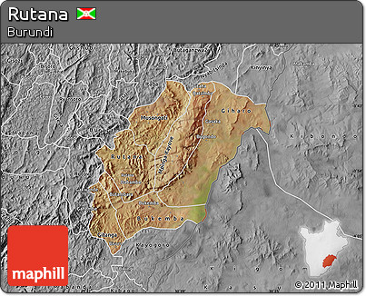 Satellite Map of Rutana, desaturated