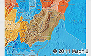 Satellite Map of Rutana, political shades outside