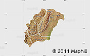 Satellite Map of Rutana, single color outside