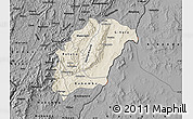 Shaded Relief Map of Rutana, darken, desaturated